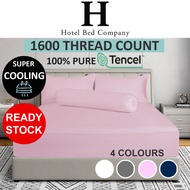 (SG Delivery) 1600TC 100% Tencel Lyocell COOLING Bedsheet | Fitted Sheet Set | Bedding | Bedsheet Se
