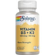 >> Vitamin D Solaray D3 + K2 Soy-Free 125mcg(5000 IU) 60 VegCaps