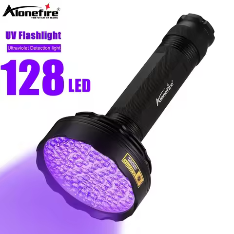 128LED 395nm UV Flashlight High Power Ultraviolet Torch Money Ore Pet Stains Invisible ink Scorpion 