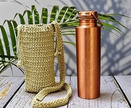 India House |Pure Copper Water Bottles|Copper Seamless Leak Proof Bottle | Perfect Ayurvedic Copper Bottle (1000ml) (matte seven chakra bottle with bag2)