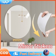 HAP- Mirror Sticker Cermin Hiasan Acrylic Round Mirror Wall Self-Adhesive Bathroom Mirror Stickers HD Mirror 亚克力镜子