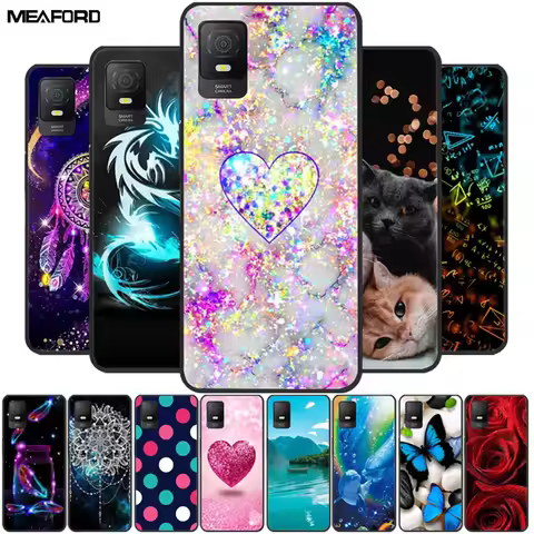 For TCL 403 Case 2023 Soft TPU Silicone Painted Cats Back Cover for TCL 403 4G 6.0 Funda T431E T431D
