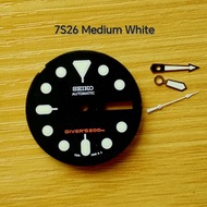 7S26 Medium Seiko Divers Hand & Dial Replacement White