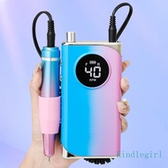 KING Portable Nail Drill Electric File 40000 RPM Rechargeable Nail E-File Machine Cordless Nail Dril