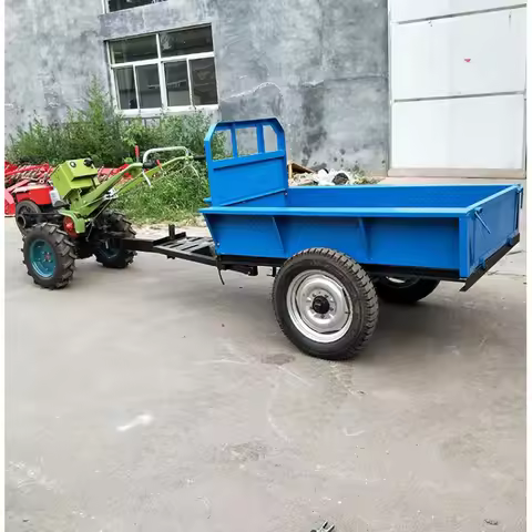 7C-0.5 Compact Walk-Behind Trailer 500Kg Capacity 136X86X33Cm 8-12HP Tractor -- Farm Trailers For Mo