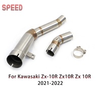 Slip-On Motorcycle Exhaust Catalytic Delete Mid Link Pipe Enhance Escape Moto Slip On for Kawasaki Zx-10R Zx10R Zx 10R 2