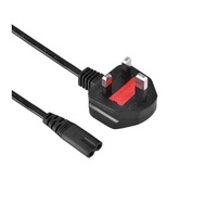 Malaysia 3pin UK to C7 2p Inlet AC Power Cord Fused Type