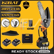 KEELAT 4/6/8/10 Inch Saw Mini Cordless Chainsaw Wood Cutter Secateurs Portable Branch Pruning Saw Ge