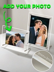 ขาตั้งโชว์รูปภาพอะคริลิกใสที่ปรับแต่งได้ - กรอบรูปตั้งโต๊ะส่วนบุคคล เหมาะสำหรับ ครบรอบ, งานแต่งงาน, 