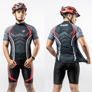 Cpx Sport Set Baju Jersey Roadbike Slim Cpx Roadking dan Celana Sepeda Padding Busa