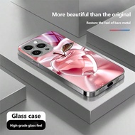 High Definition Glass Phone Case Compatible With Apple 16 Pro Max, 15, 14, 13, 12, 11, XR, X/XS Max,