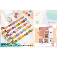 100Pcs Stiker Stiker Roll Aesthetic Colorful Day Assorted Washi Roll