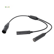 GA Dual Plugs to  5 Pin XLR Adapter Black Aviation Headphone Cable for Aviation Communication