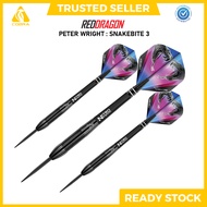 {FREE Flight + Shaft} Red Dragon Dart Peter Wright Snakebite 3 Steel Tips Dart