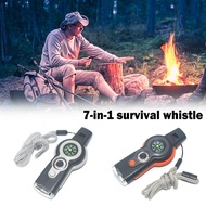 7 in 1 Military Survival Whistle Multi-function Emergency Compass flashlight Tool Life Accessory Sav