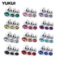 【CW】●  3 Pcs/Set Round Metal Butt Plug Anal Plugs Sex Stopper Different Size Adult for Men/Women Trainer Couples