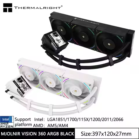 Thermalright MJOLNIR VISION 360 ARGB Water Cooling Radiator，3.5-inch LCD screen，DIY graphics, suppor