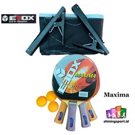 Ebox Maxima Ping Pong Bat (Contents 4 Bets) + FREE 3 PCS Ping Pong Balls, NET & Ping Pong Pole