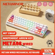 META68 65% Wired Mechanical Keyboard  68keys Mixed Backlight Hot Swappable Mechanical Keyboard for PC MAC