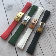 Suitable for rolex Watch Strap Arc Original rolex Rubber Silicone Black Green Blue Water Ghost Brace