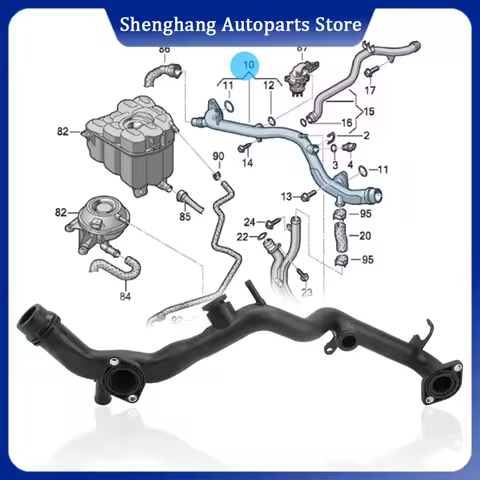 Upper Coolant Radiator Water Hose 06E121045BB 06E121045AK 06E121045AJ 06E121045AA For Audi A6 A7 A8 