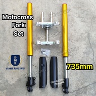 Motorcross/Cubcross USD Fork 735mm Set with T Claim + Caliper Pump Set (Fork 45/48)