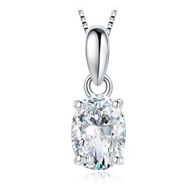 JewelryPalace Moissanite GRA D Color 1ct 2ct Oval S925 Sterling Silver Luxury Pendant Necklace for W