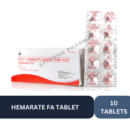 Hemarate FA Tablet Iron + Folic Acid l 10 Tabs l Exp Date: JULY 2026