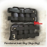 6kg 6 kg leg weights pair 3kg right 3 kg weight lifting health equipment gym fitness silat sports