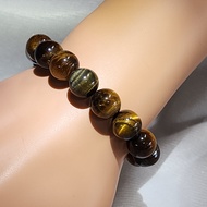 866# 天然黄虎眼水晶手链 Natural Yellow Tiger Eye Bracelet 天然圆珠水晶手链 Natural Crystal Round Beads Bracelet