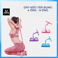Elastic Zipper 4 Tubes, 6 Exercise Rubber Tubes, Resistance Bands, Home Exercise Equipment, Abdomina