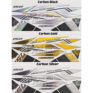 RS150 V1 V2 CHROME Overlap 3D Computer Cut Special Edition Body Cover Set Stripe Sticker - CARBON Black / Gold / Silver