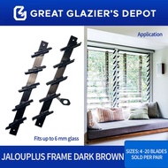 ♂Jalouplus Jalousie Frame 4 Blades - 10 Blades for Louver Window 1 Pair  (Left and Right Frame)※