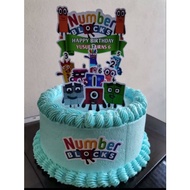 NUMBER BLOCKS CAKE TOPPER (FREE ADD NAME) TOPPER KEK