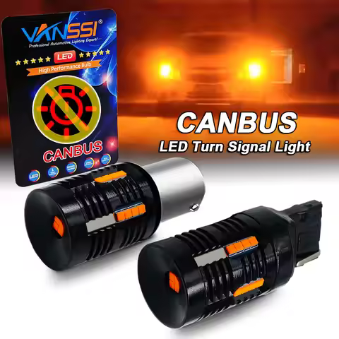 2Pcs P21W PY21W LED Canbus Bau15s/BA15S 1156/T20 7440 Wy21W LED Car Turn Signal Light Bulb Yellow An