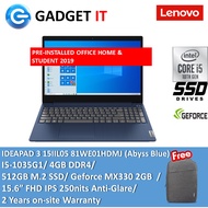 LENOVO IDEAPAD 3 15IIL05 81WE01HDMJ / 81WE01HEMJ  LAPTOP (I5-1035G1,4GB,512GB SSD,15.6" FHD,MX330 2G