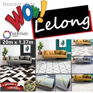 ☊Tikar Getah 20m x 1.37m (4.5 kaki) PVC Vinyl Carpet Flooring Rug Mat Home Decor Canopy Karpet Velvet Toto Khemah Kanopi