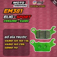 [MTVV] ELIG SPORTS CERAMIC EM381 disc brake pads Vario 125 150 >18, Vario 160 CBS, Genio 110<END>