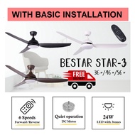 [Installation] Bestar Star-3 Ceiling Fan with 24W LED Light 36inch 46inch 56inch 36" 46" 56" STAR3