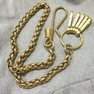 純銅花籃鏈財布鏈黃銅鏈防盜錢鏈U型鑰匙扣掛鏈S鉤骷髏箱鏈