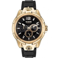 VERSUS VERSACE手錶 VV00033 44mm金色錶殼，深黑色錶帶款 _廠商直送