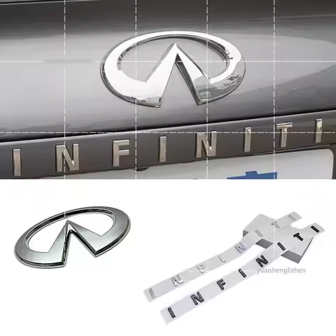 12.5x6cm ABS Rear Trunk Emblem Refit Badge For Infiniti Q50 FX35 Q30 G37 Q70 QX70 G35 Q60 QX50 QX60 