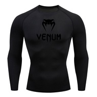 Sports Compression Long Sleeve Shirt MMA Rashguard Jiu Jitsu Men's UFC T-Shirt Gym Workout Sun Prote
