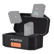 Andoer เคสชาร์จไมโครโฟนไร้สายกล่องชาร์จ3ช่อง USB-C อะไหล่ที่ชาร์จชาร์จเร็ว PD สำหรับไมโครโฟน RODE Wireless GO I/go II