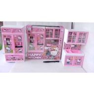 HAPPY KITCHEN TOY SET HELLO KITTY FRIDGE CABINET