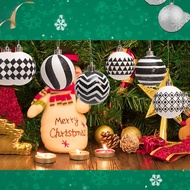 LU Delicate Black White Christmas Ornaments Durable Hnaging Bauble Holiday Accent
