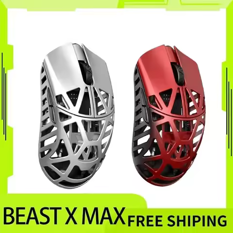 Wanling Beast X Max Mouse 8k Dual Mode Paw3950 Wlmouse Magnesium Alloy Gaming Mouse Lightweight Holl