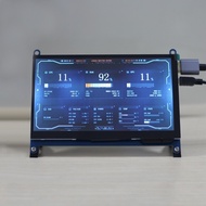 Monitor komputer skrin HDMI 7-inci Raspberry Pi dengan pemantauan suhu skrin aida64, skrin sekunder 