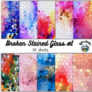 10 Sheets 8x8 Broken Stained Glass Print by byte studio | Premium Paper Craft Journal Stationery