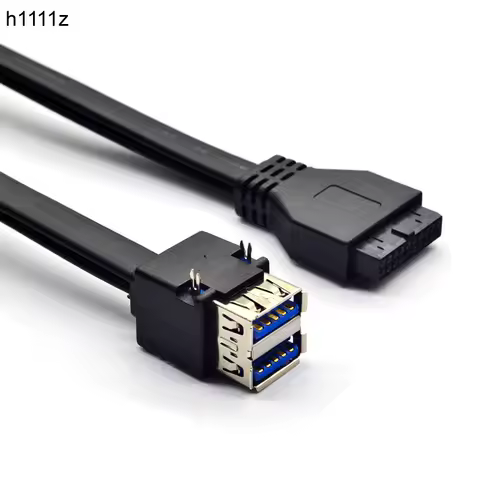 Connectors 19Pin/20Pin Female Header to Dual USB 3.0 Front Panel Desktop Motherboard Mount Cable Cor